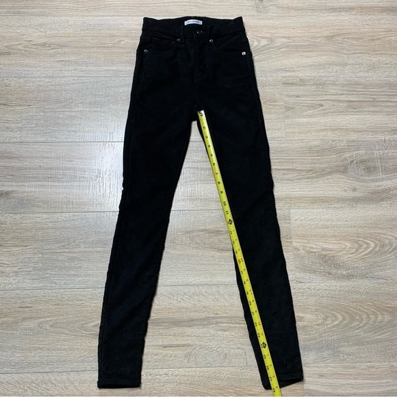 Good American Good Legs Crop Faux Suede Black Pants Size 0/25 - Picture 13 of 15